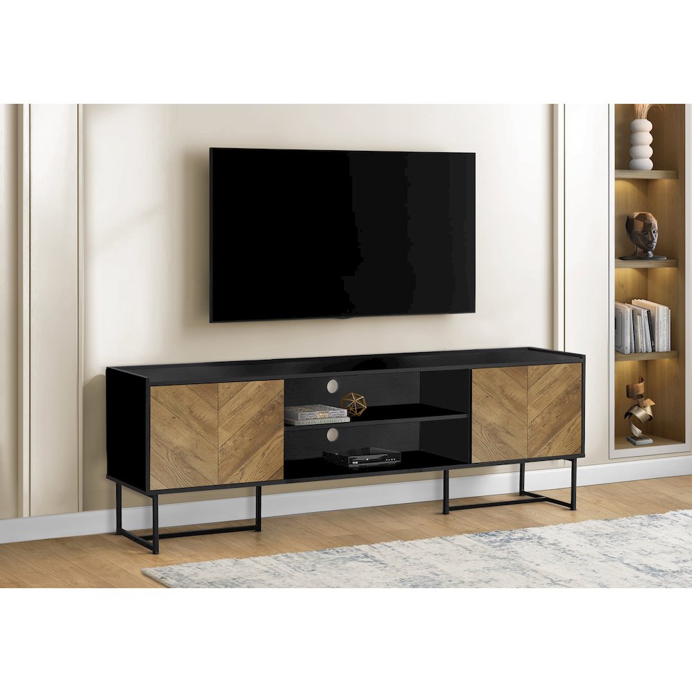 Tv Stand, 72 Inch, Console, Media Entertainment Center, Storage Cabinet. Picture 9