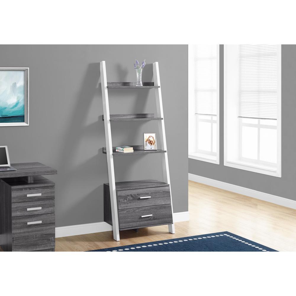 Bookshelf, Bookcase, Etagere, Ladder, 4 Tier, 69H, Office, Bedroom. Picture 2