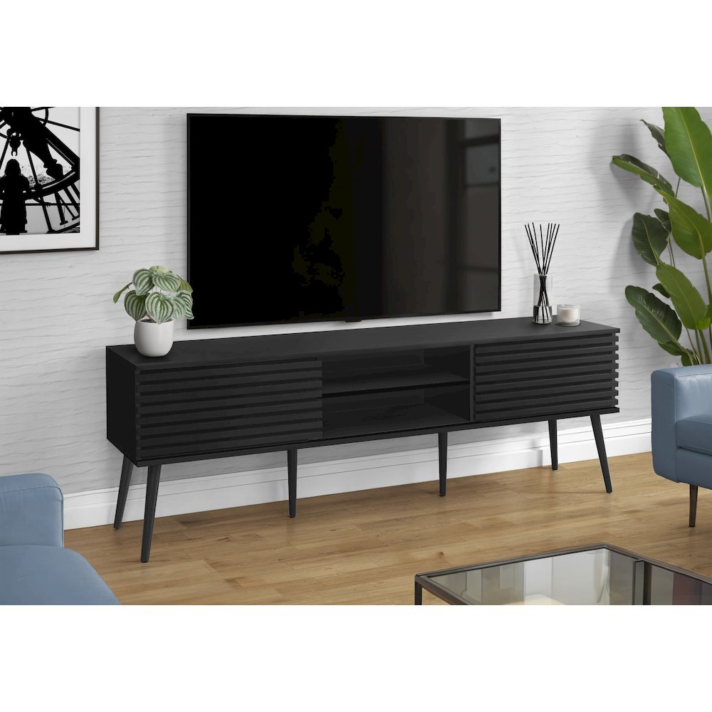 Contemporary Tv Stand in Black color. Picture 10