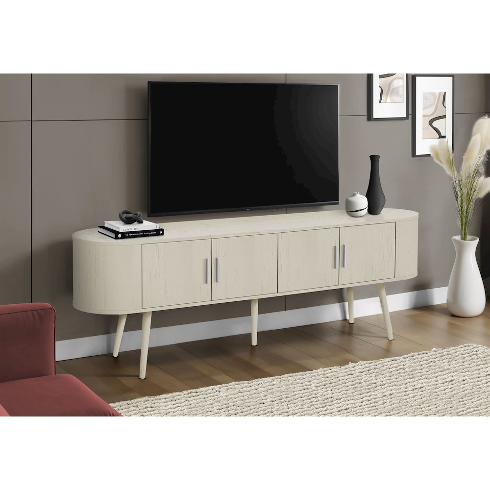 Contemporary Tv Stand in White color. Picture 9