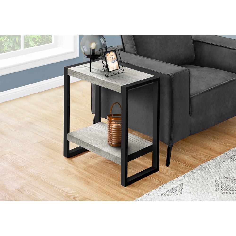 Accent Table, Side, End, Nightstand, Lamp, Living Room, Bedroom, Grey Laminate. Picture 8