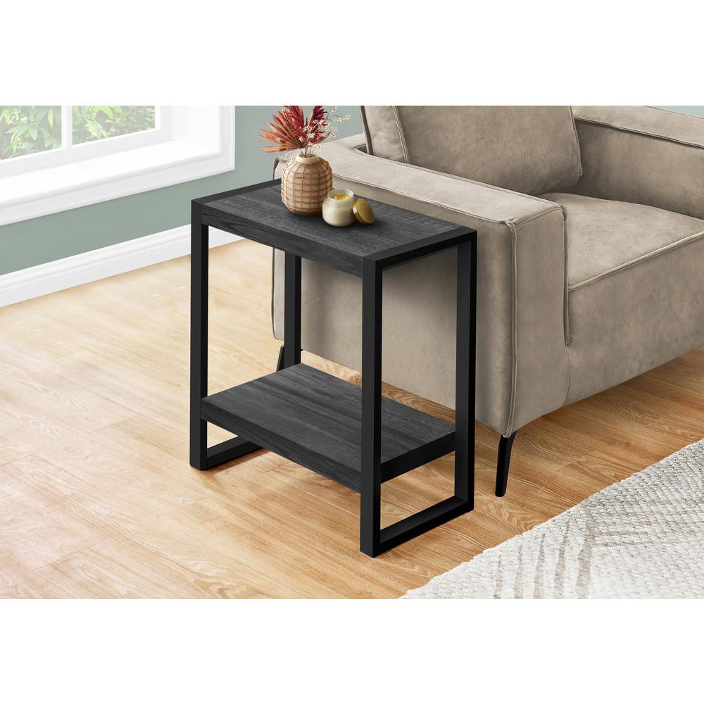 Accent Table, Side, End, Nightstand, Lamp, Living Room, Bedroom, Black Laminate. Picture 8