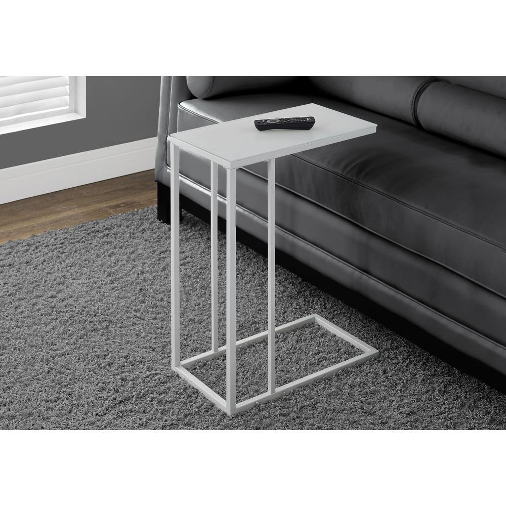 Accent Table, C-shaped, End, Side, Snack, Living Room, Bedroom, Tempered Glass. Picture 2