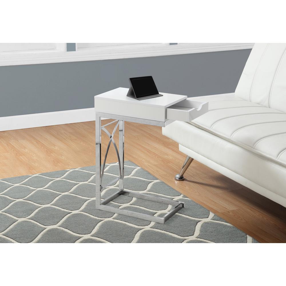 Accent Table, C-shaped, End, Side, Snack, Storage Drawer, Living Room, Bedroom. Picture 2