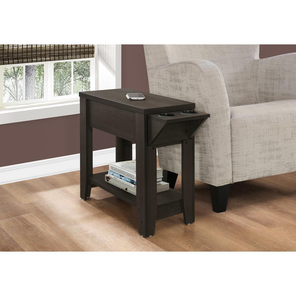 Accent Table, Side, End, Storage, Lamp, Living Room, Bedroom, Brown Laminate. Picture 2