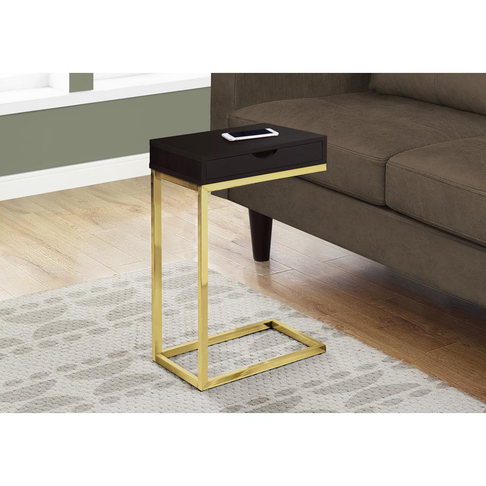 Accent Table, C-shaped, End, Side, Snack, Storage Drawer, Living Room. Picture 2
