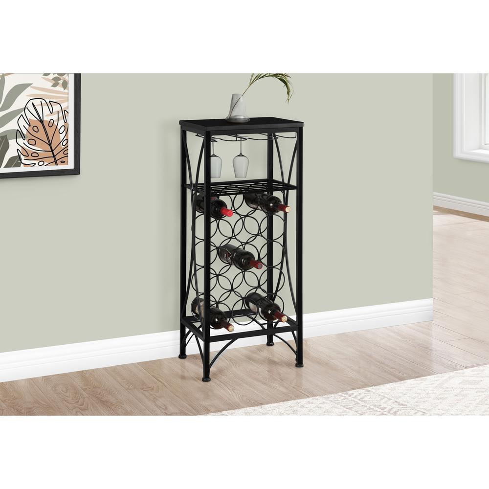 Home Bar, Wine Rack, Black Metal, Transitional. Picture 2