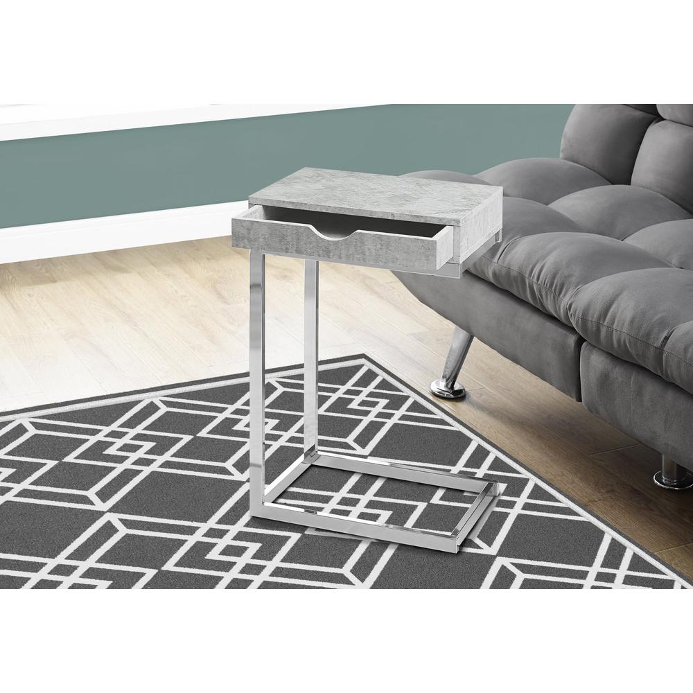 Accent Table, C-shaped, End, Side, Snack, Storage Drawer, Living Room, Bedroom. Picture 2