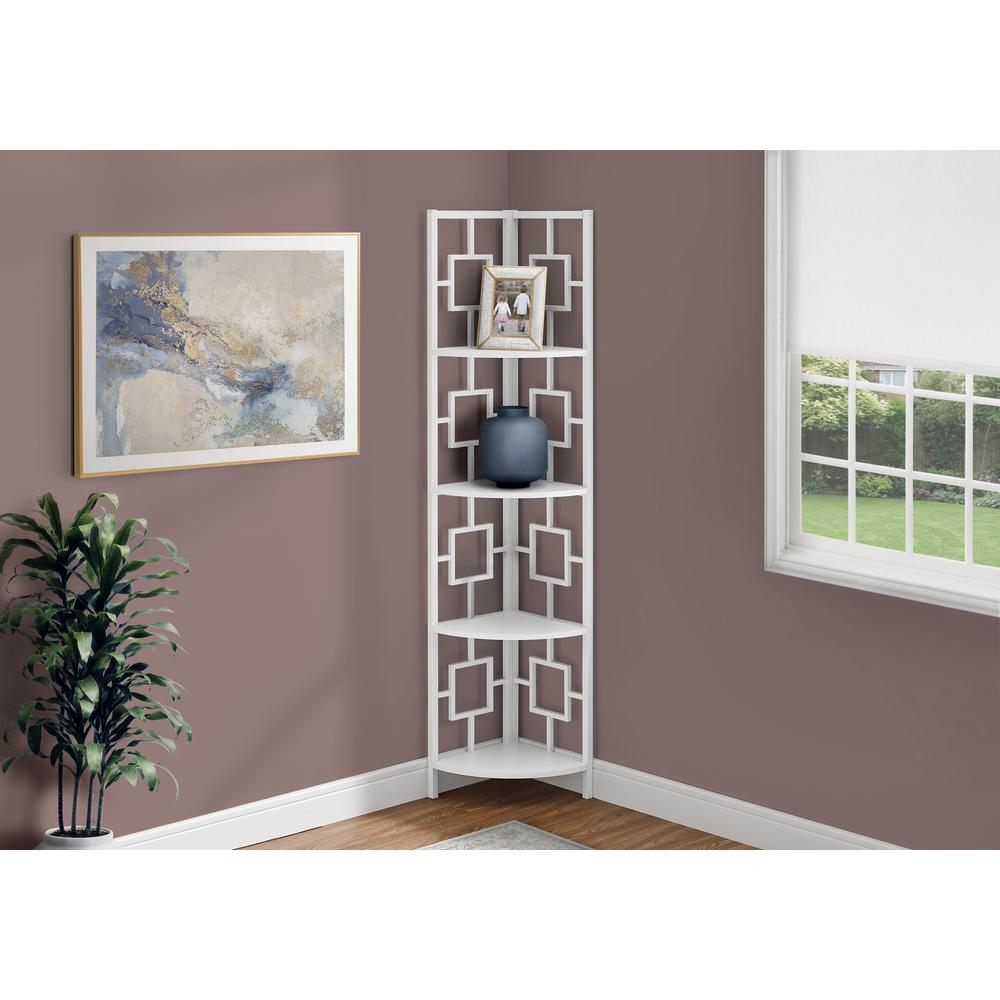 Bookshelf, Bookcase, Etagere, Corner, 4 Tier, 62H, Office, Bedroom. Picture 8