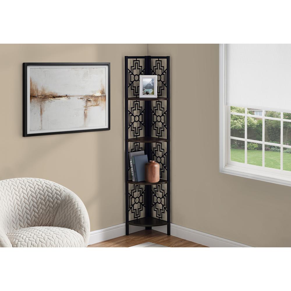 Bookshelf, Bookcase, Etagere, Corner, 4 Tier, 62H, Office, Bedroom. Picture 8