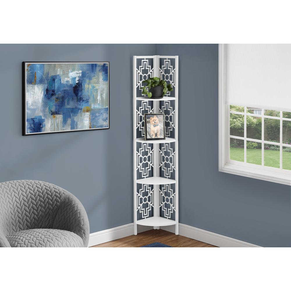 Bookshelf, Bookcase, Etagere, Corner, 4 Tier, 62H, Office, Bedroom. Picture 8