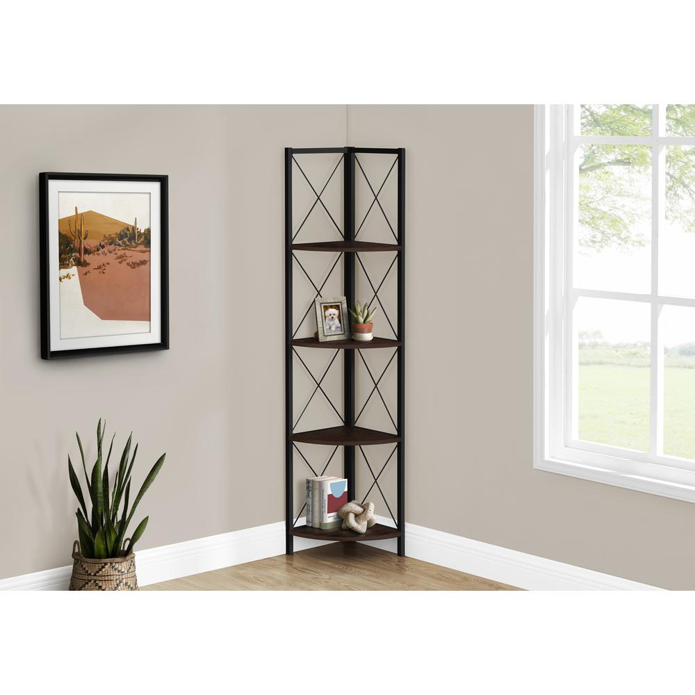 Bookshelf, Bookcase, Etagere, Corner, 4 Tier, 60H, Office, Bedroom. Picture 8