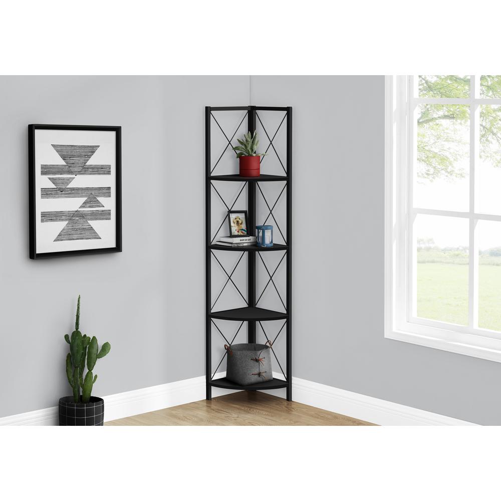 Bookshelf, Bookcase, Etagere, Corner, 4 Tier, 60H, Office, Bedroom. Picture 8