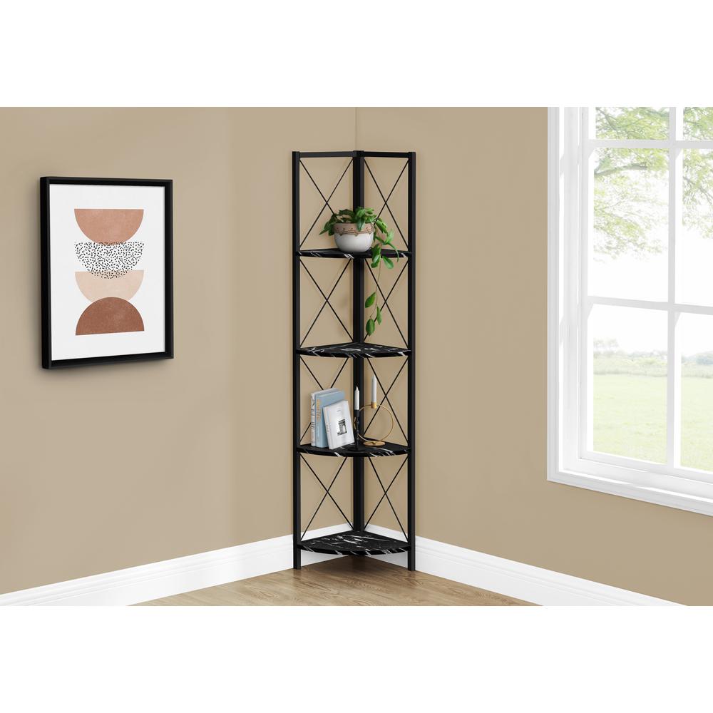 Bookshelf, Bookcase, Etagere, Corner, 4 Tier, 60H, Office, Bedroom. Picture 2
