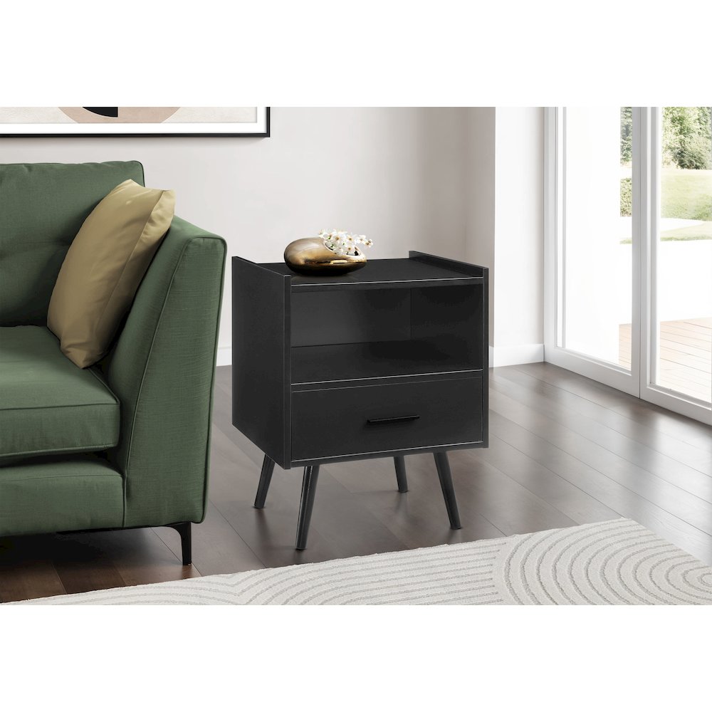 Accent Table,  Living Room, Black Laminate, Contemporary, Modern. Picture 2