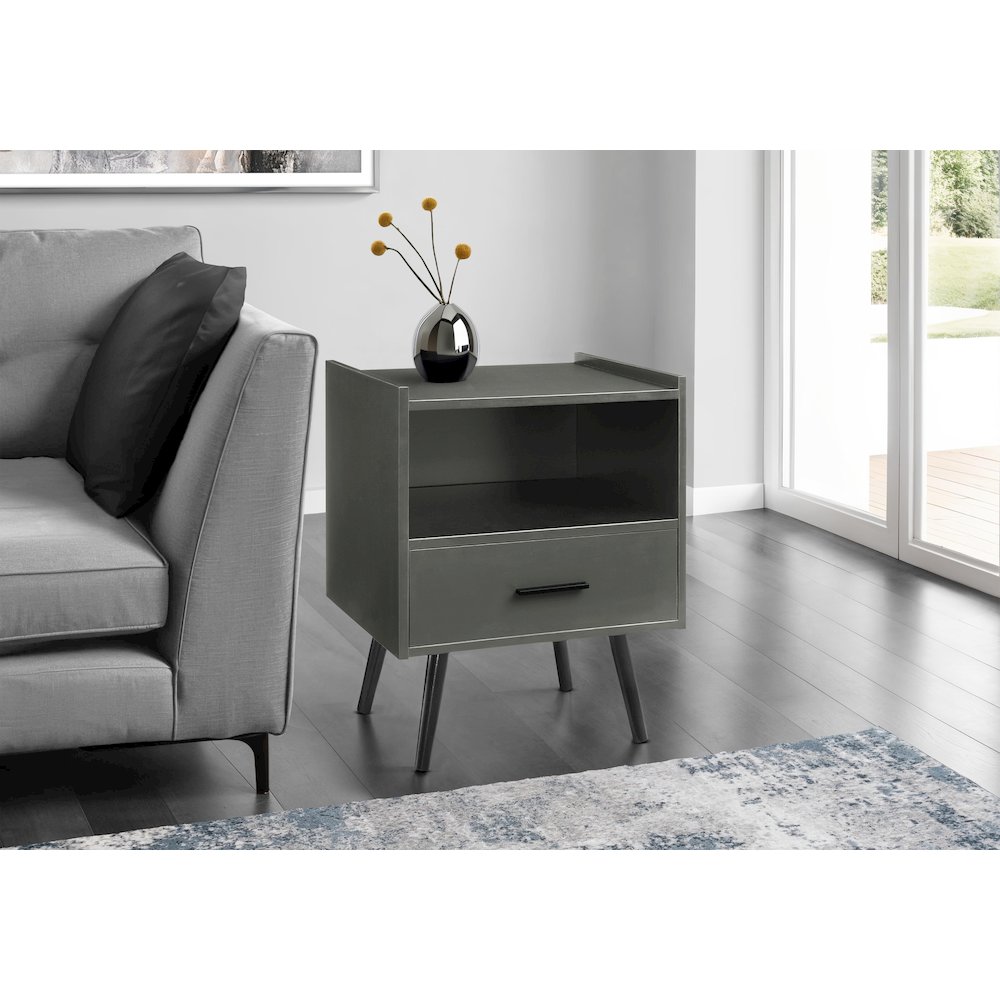 Accent Table,  Living Room, Grey Laminate, Contemporary, Modern. Picture 2