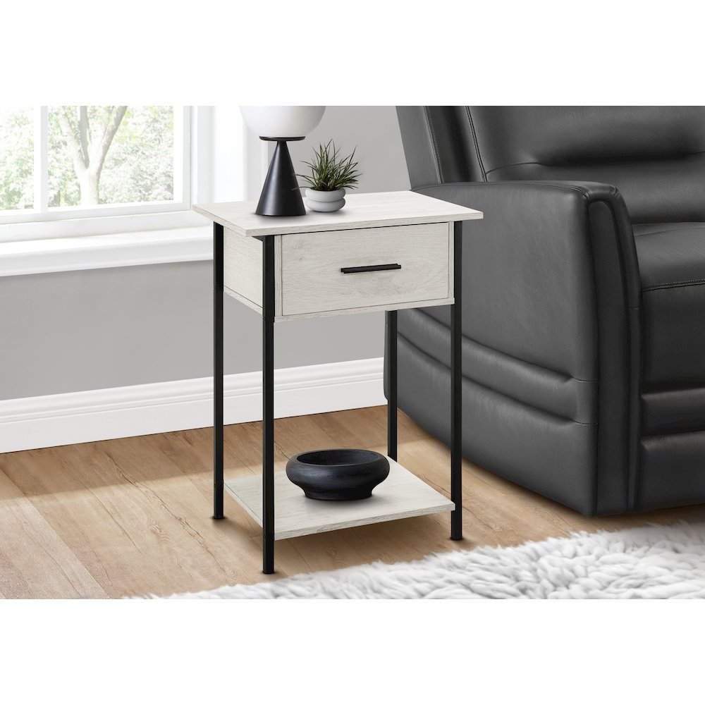 Accent Table, 2 Tier, End Black Metal, Contemporary. Picture 2