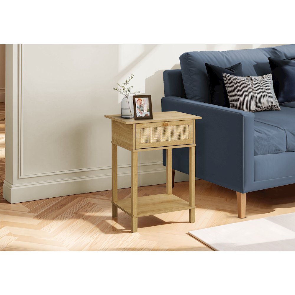 Accent Table, Bedroom, Living Room, Natural Laminate, Transitional. Picture 2
