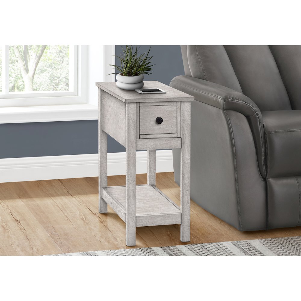 Transitional Accent Table in Washed Grey color. Picture 2