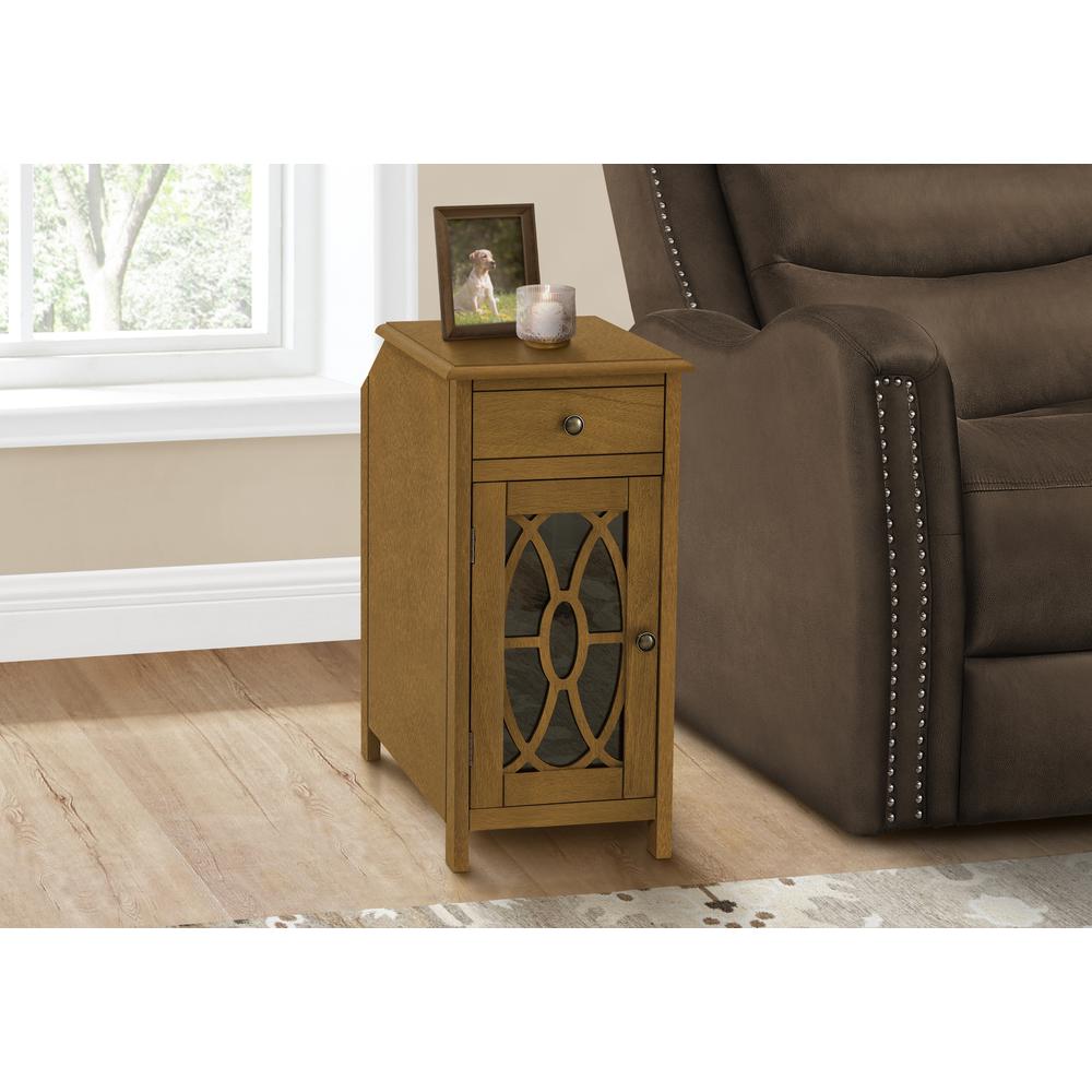 Accent Table, Side Table, End, Narrow, Nightstand, Bedroom, Storage Drawer. Picture 2