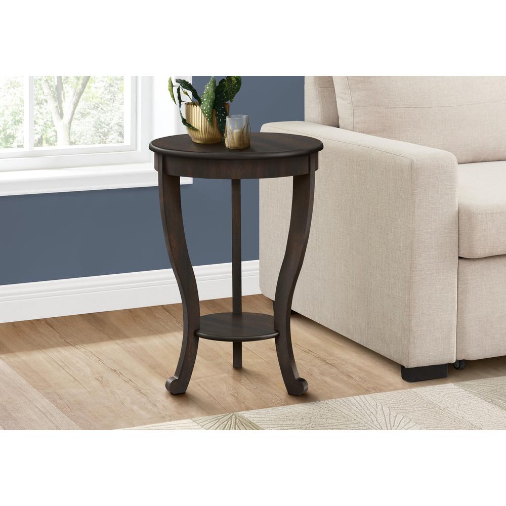 Accent Table, 2 Tier, Bedroom, End, Lamp, Nightstand, Round, Side Table. Picture 2