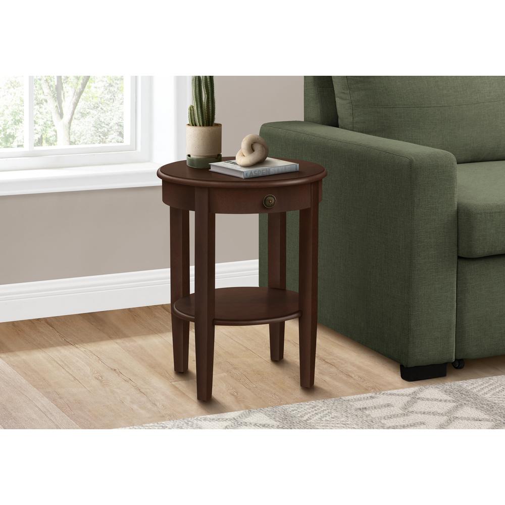 Accent Table, 2 Tier, End, Side Table, Round, Nightstand, Bedroom. Picture 2