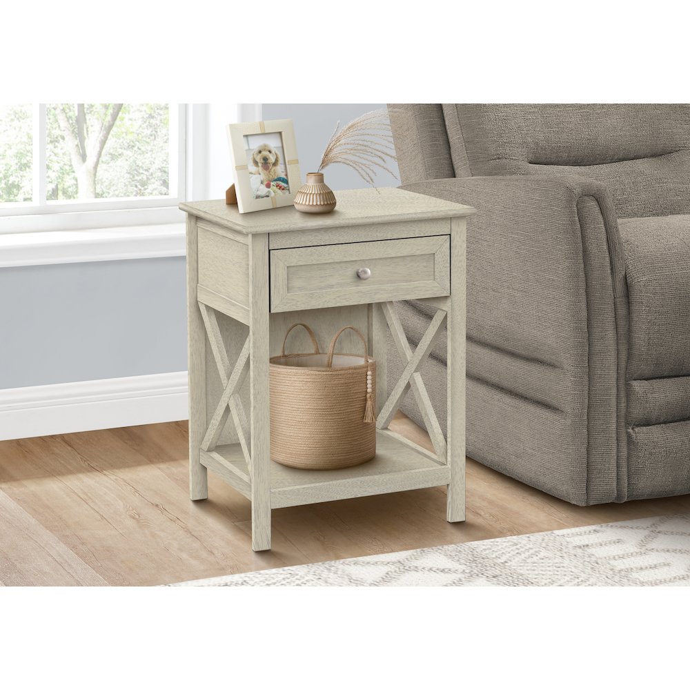 Transitional Accent Table in White color. Picture 8