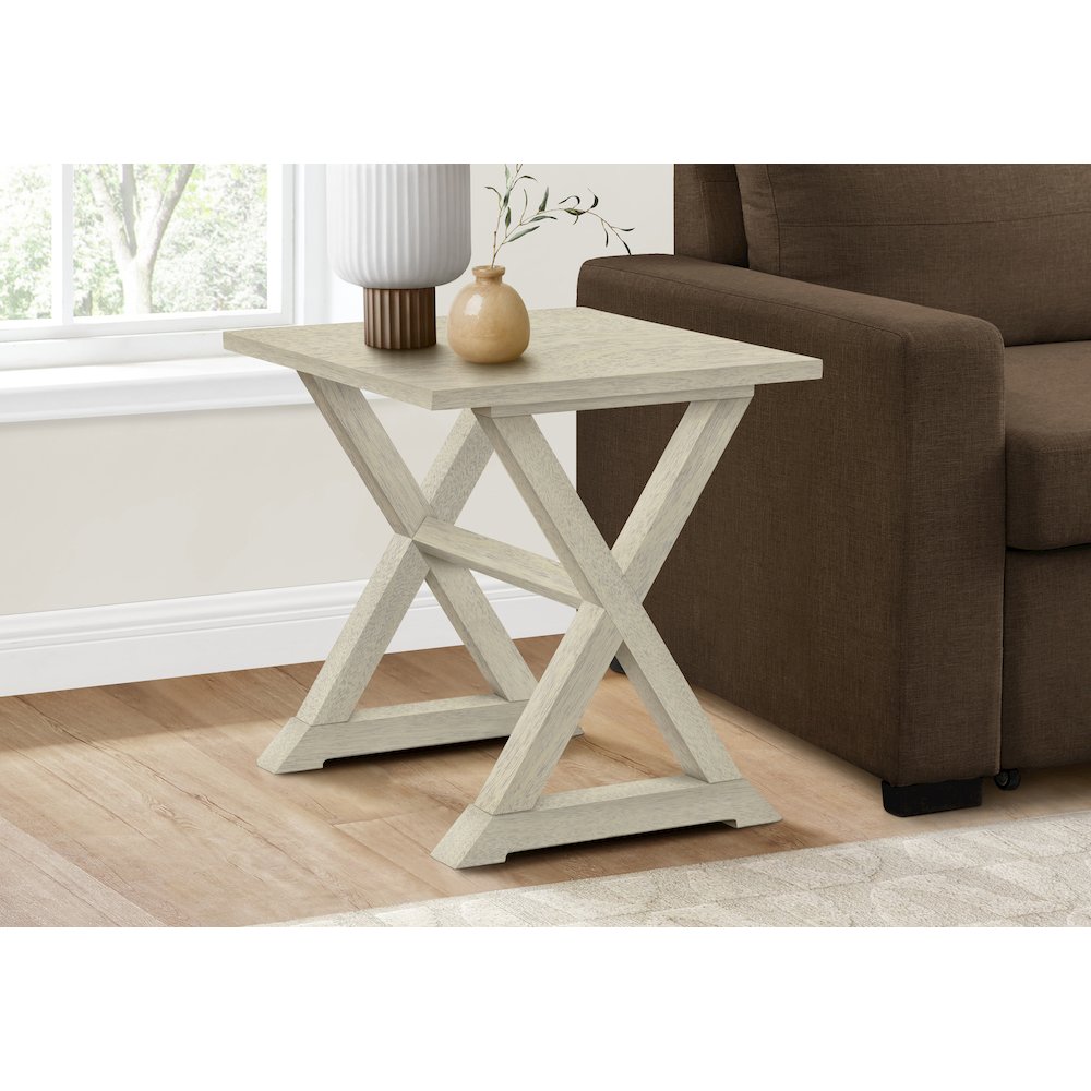 Transitional Accent Table in White color. Picture 7