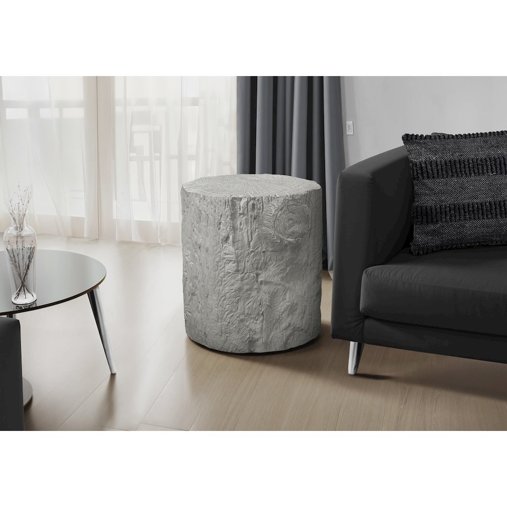 Accent Table, 25H, Drum, End, Nightstand, Round, Side Table, Grey, Contemporary. Picture 2