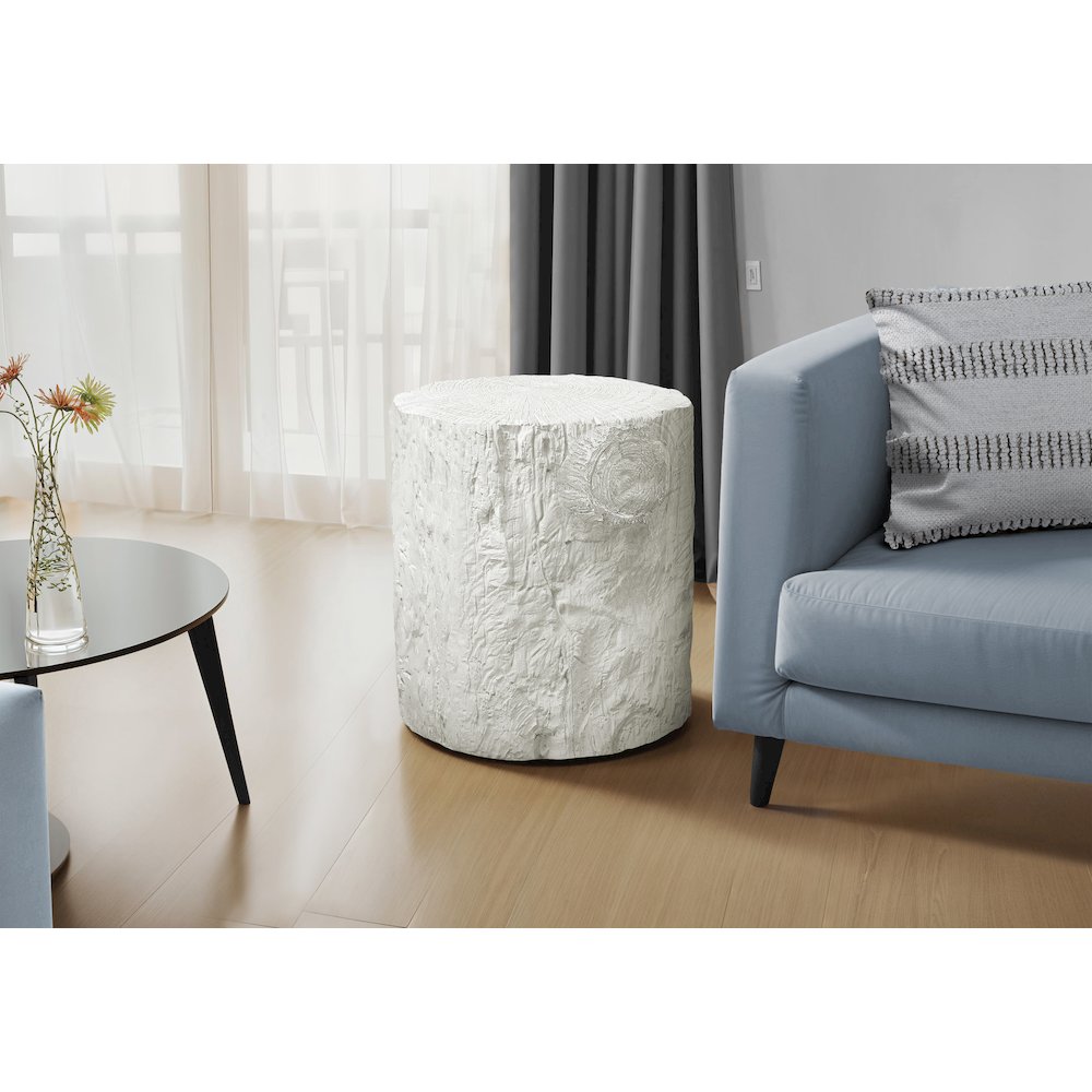 Accent Table, 25H, Drum, End, Nightstand, Round, Side Table, White, Contemporary. Picture 8