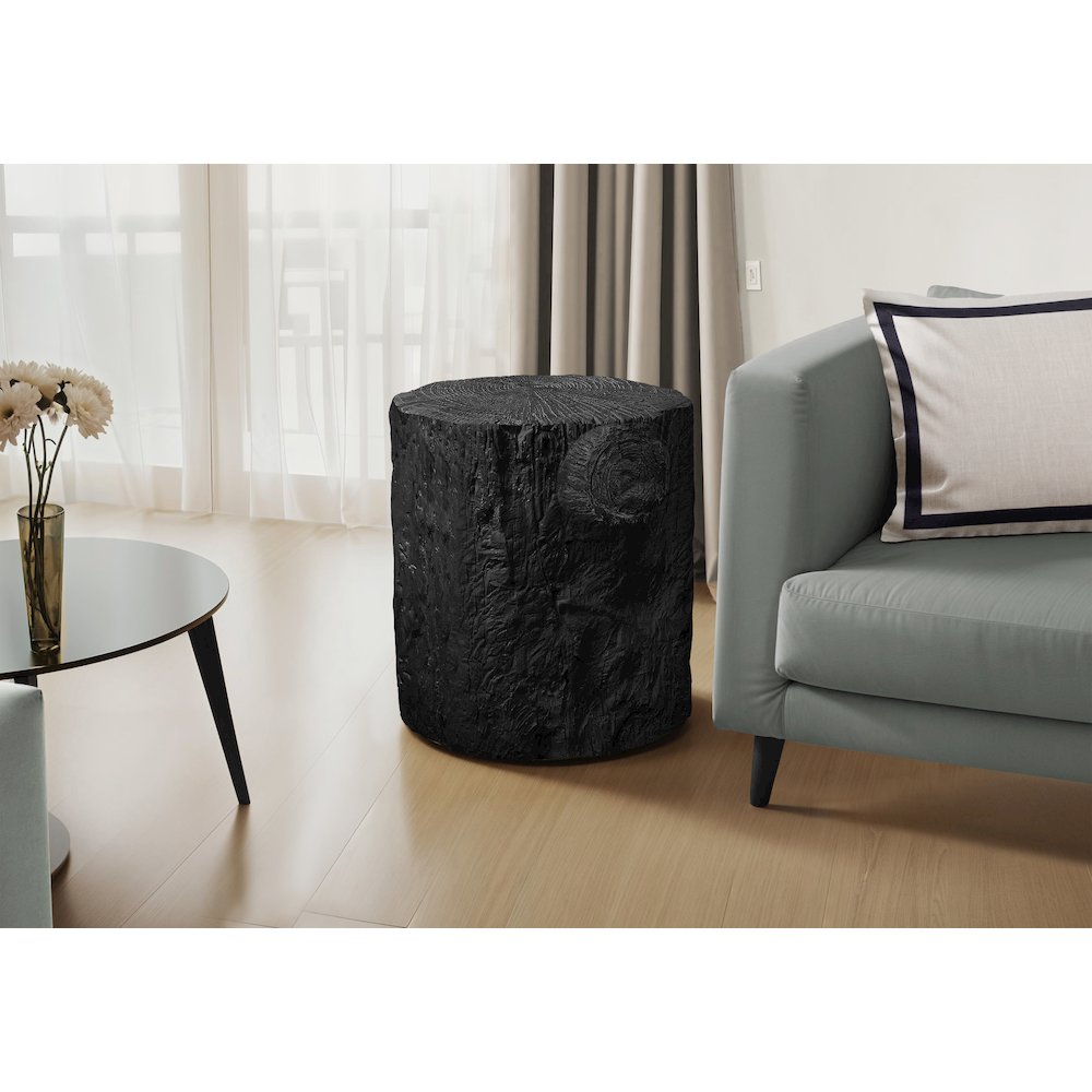 Accent Table, 25H, Drum, End, Nightstand, Round, Side Table, Black, Contemporary. Picture 2