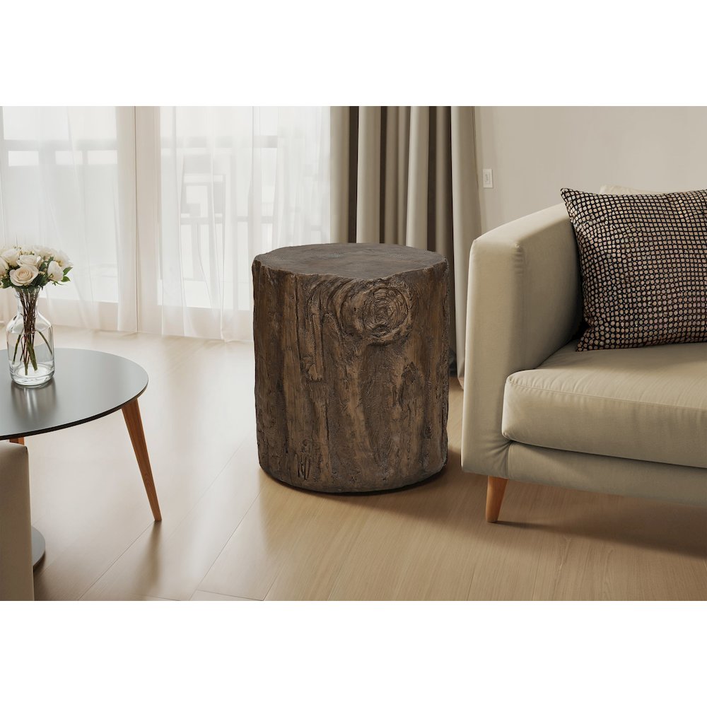 Accent Table 25H, Drum, End, Nightstand, Round, Side Table, Walnut, Contemporary. Picture 8
