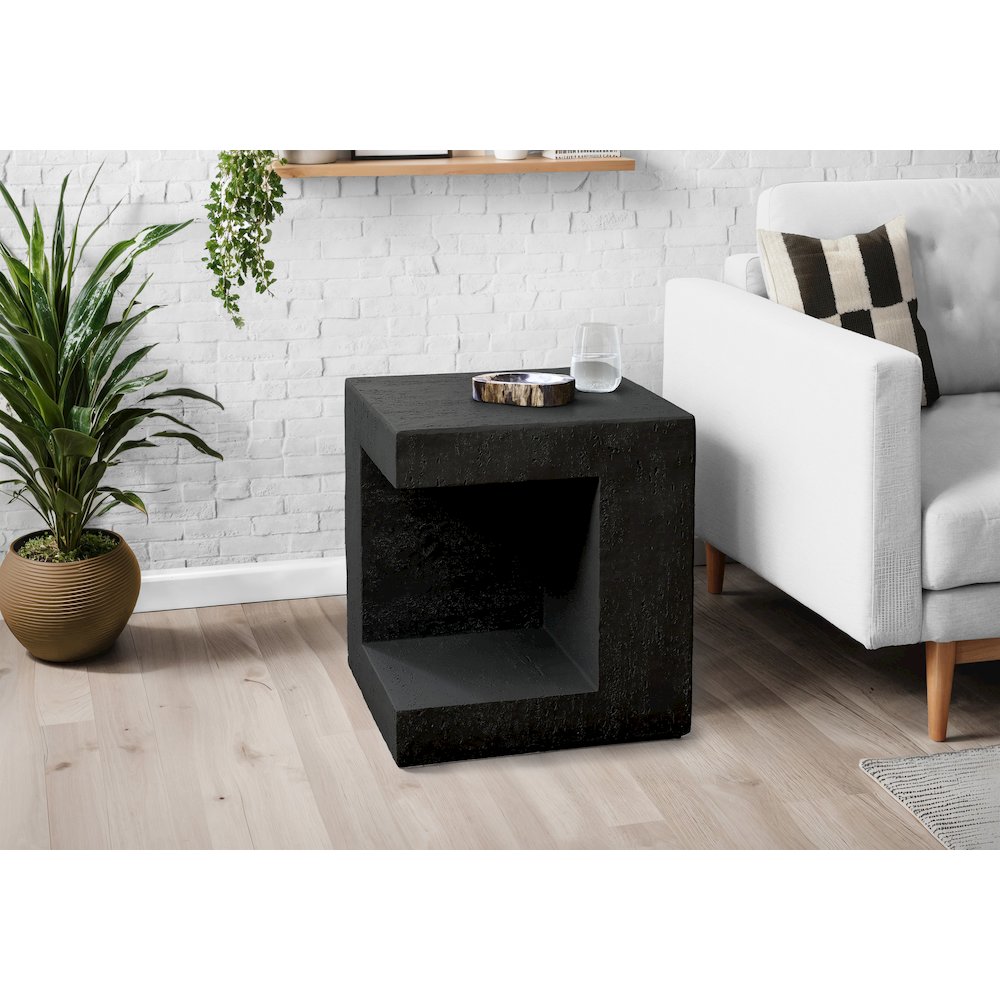 Accent Table, 25H, Side Table, Nightstand, End, Square, Black, Contemporary. Picture 2