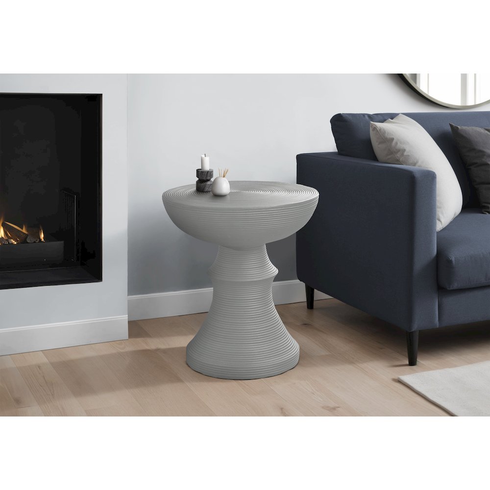 Accent Table, 25H, Side Table, End, Nightstand, Round, Grey, Contemporary. Picture 2
