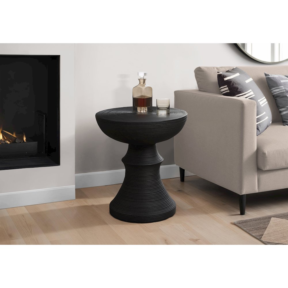 Accent Table, 25H, Side Table, End, Nightstand, Round, Black, Contemporary. Picture 5