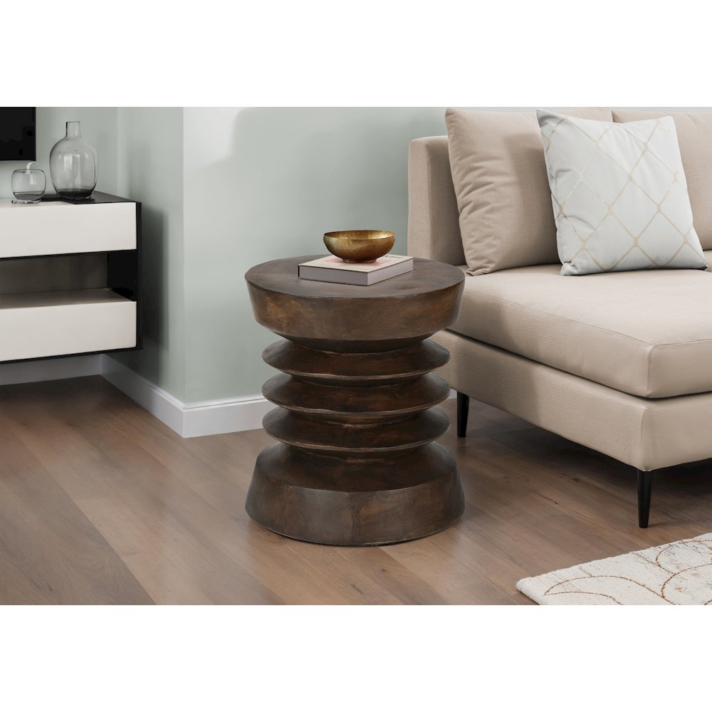 Accent Table, 25H, Side Table, End, Nightstand, Round, Walnut, Contemporary. Picture 5
