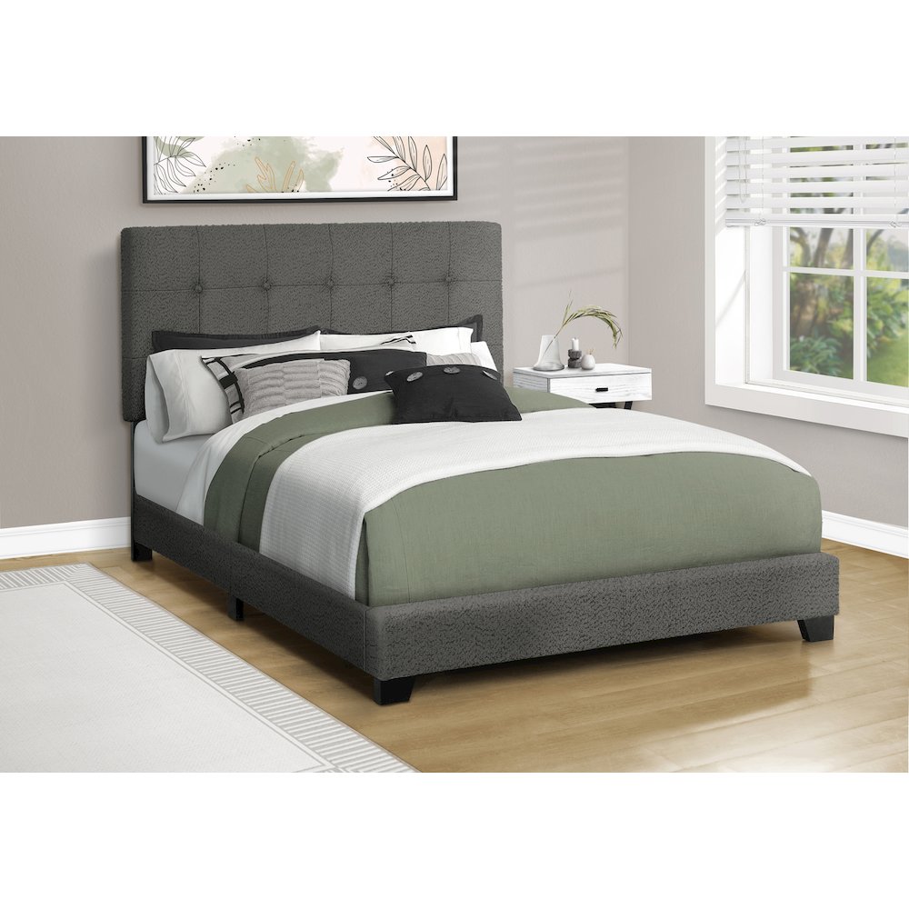 Bed, Full Size, Bedroom, Upholstered, Frame Only, Transitional. Picture 2