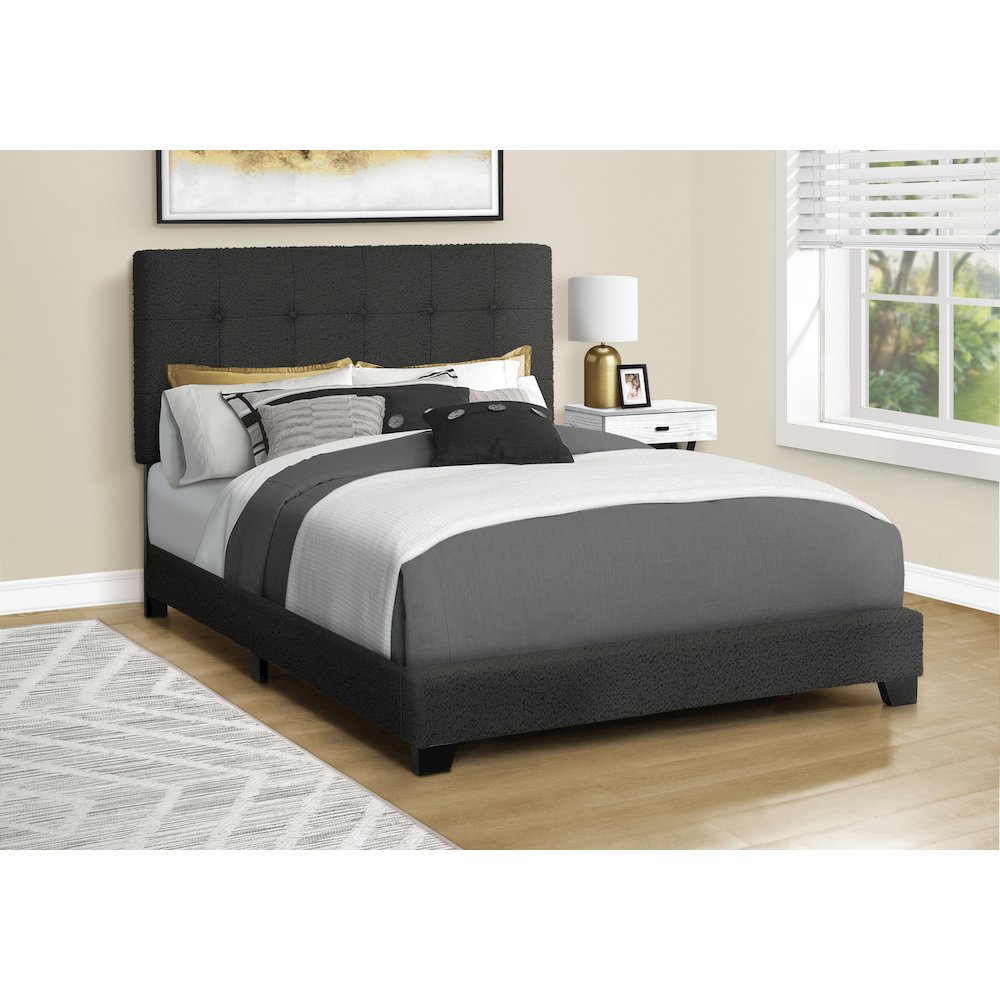 Bed, Full Size, Bedroom, Upholstered, Frame Only, Transitional. Picture 2
