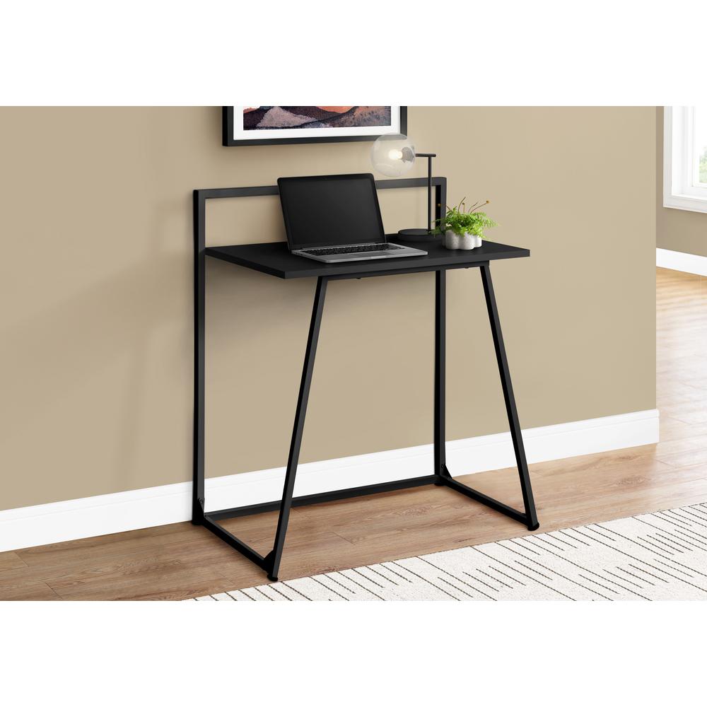 Computer Desk, Home Office, Laptop, 30L, Work, Black Laminate, Black. Picture 2