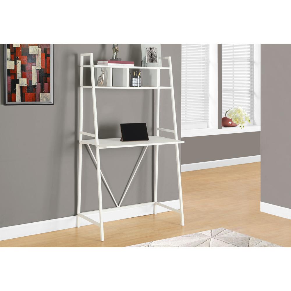 Computer Desk, Home Office, Laptop, Leaning, Storage Shelves, Work. Picture 2