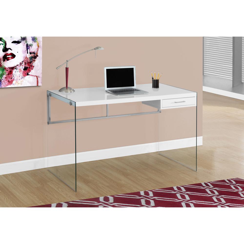 Computer Desk, Home Office, Laptop, Storage Drawers, 48L, Work. Picture 2