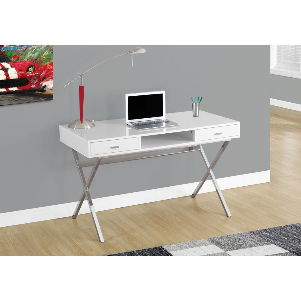 Computer Desk, Home Office, Laptop, Storage Drawers, 48L, Work. Picture 2