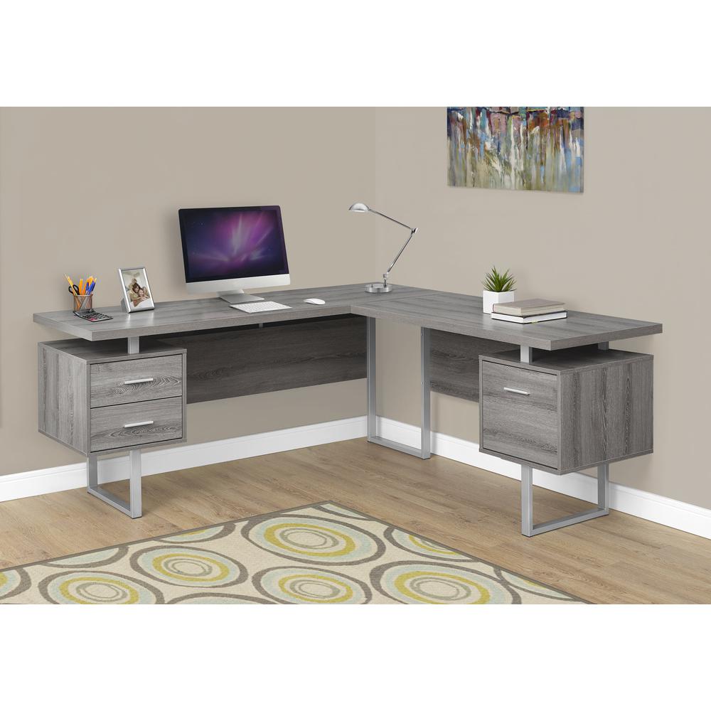 Computer Desk, Home Office, Corner, Left, Right Set-up, Storage Drawers, 70L. Picture 2