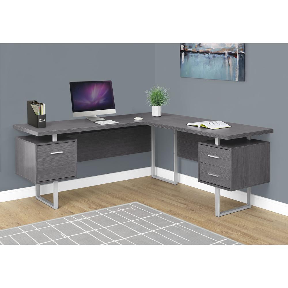Computer Desk, Home Office, Corner, Left, Right Set-up, Storage Drawers, 70L. Picture 2