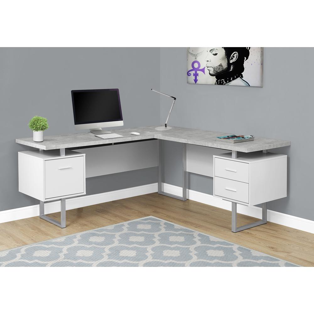 Computer Desk, Home Office, Corner, Left, Right Set-up, Storage Drawers, 70L. Picture 2