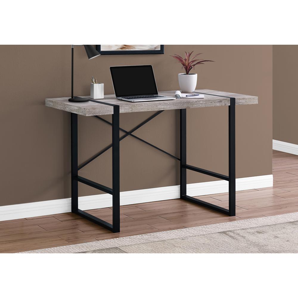 Computer Desk, Home Office, Laptop, 48L, Work, Beige Laminate, Black. Picture 2