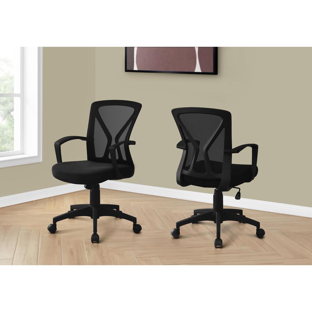 Office Chair, Adjustable Height, Swivel, Ergonomic, Armrests, Computer Desk. Picture 3