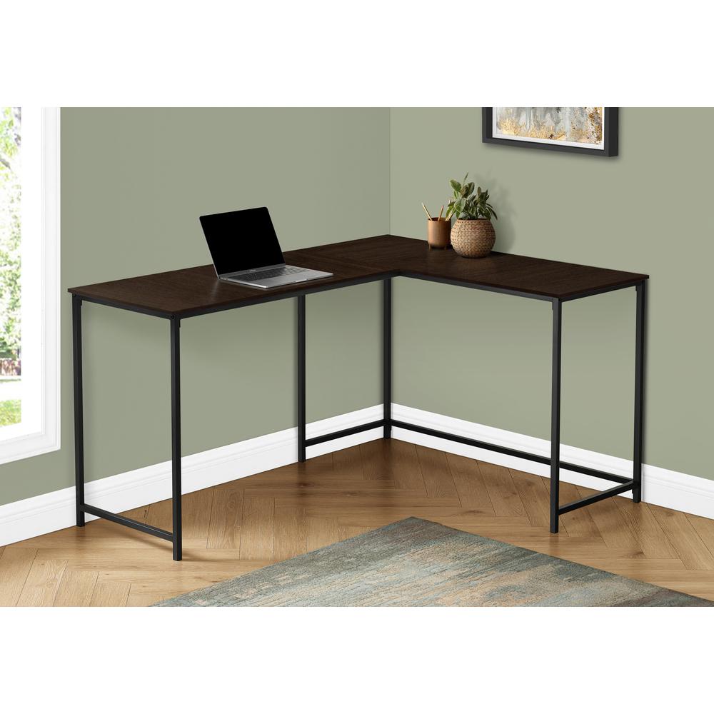 Computer Desk, Home Office, Corner, 58L, L Shape, Work, Laptop, Brown Laminate. Picture 8