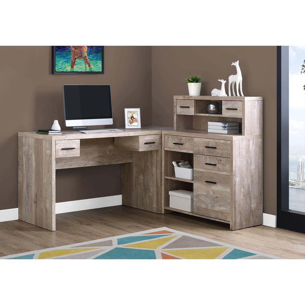 Computer Desk, Home Office, Corner, Left, Right Set-up, Storage Drawers. Picture 9