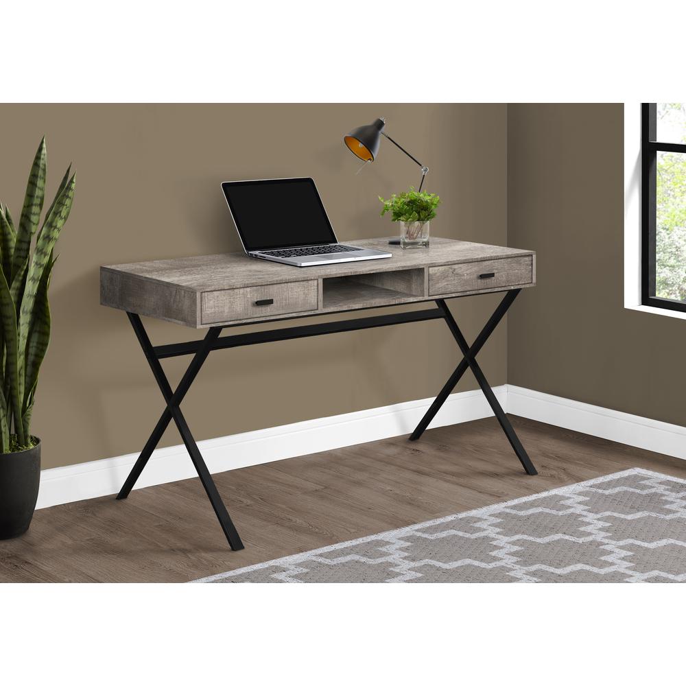 Computer Desk, Home Office, Laptop, Storage Drawers, 48L, Work, Beige Laminate. Picture 9